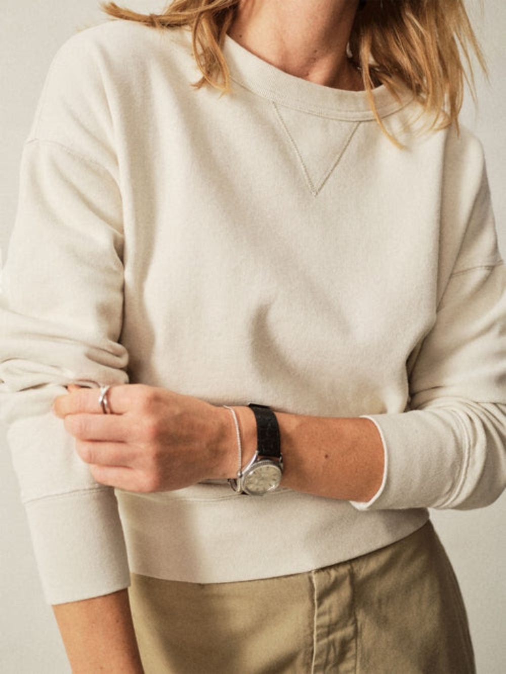 Buck Mason Morning Haze Vintage Interloop‎ Oversized Crew Sweatshirt